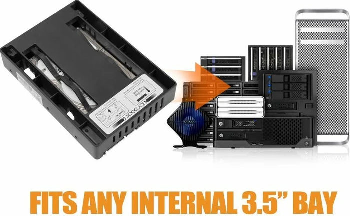 Icy Dock MB882SP-1S-3B DUAL, Einbaurahmen, schwarz, 2er-Pack