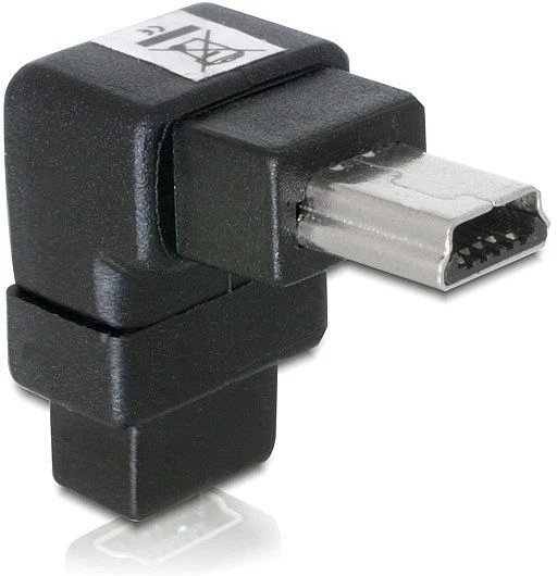 DeLOCK USB-B mini 5 Pin Stecker auf Buchse 90° gewinkelt [oben]