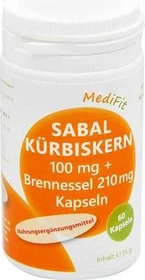 ApoFit MediFit Kürbiskern 100mg + Brennnessel 210mg Kapseln, 60 Stück
