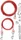 Trixie Spannleine mit Laufleine, 15m, rot (2293)