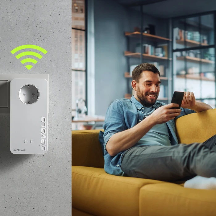 devolo Magic 2 WiFi 6 next Multiroom Kit, 2x Powerline/WLAN-Access Point und Powerline-Adapter Set, 3er-Bundle