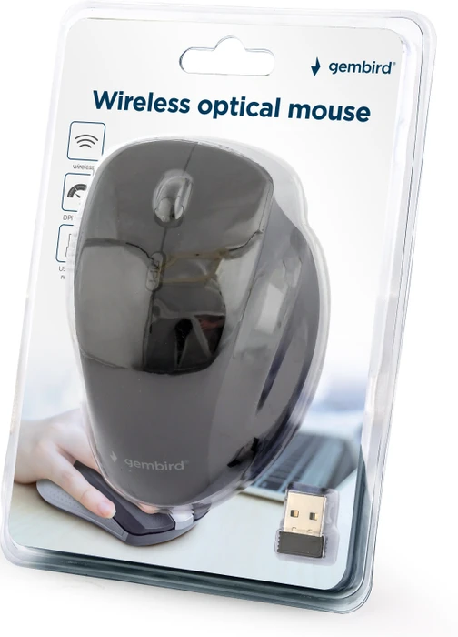 Gembird Wireless Optical Mouse 6B-02 schwarz, USB
