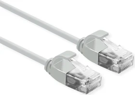 Roline / Secomp DataCenter Slim Patchkabel, Cat6a, U/UTP, RJ-45/RJ-45, 2m, grau