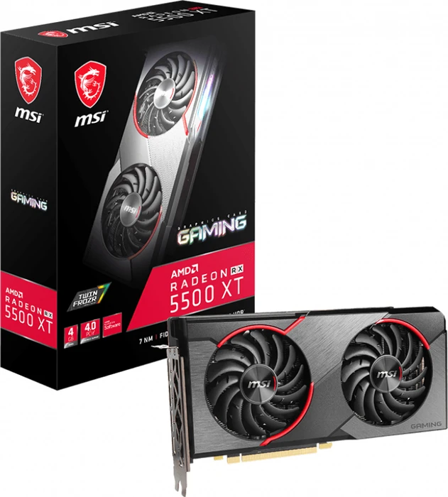 MSI Radeon RX 5500 XT Gaming 4G, 4GB GDDR6, HDMI, 3x DP