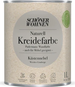 Schöner Wohnen Naturell Kreidefarbe innen naturell küstennebel weiches graubeige, 1l
