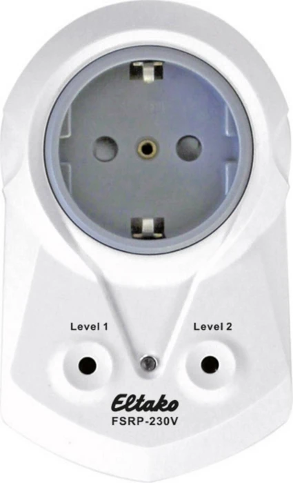 Eltako FSRP-230V Funk-Repeater-Zwischenstecker 1- und 2-Level, reinweiß, Funksteckdose mit Repeater