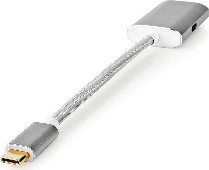 Nedis Adapterkabel USB-C 3.0 [Stecker] zu DisplayPort 1.2 [Buchse]/USB-C 3.0 [Buchse], 0.2m