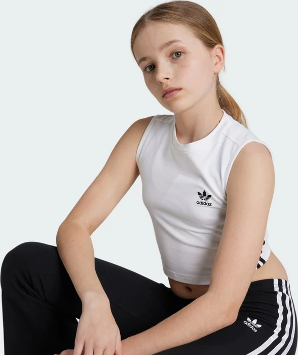 adidas Adicolor Crop Shirt ärmellos weiß (Junior)