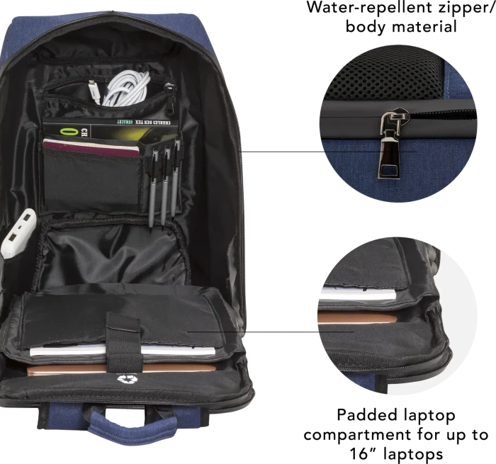 dbramante1928 Christiansborg 16" Recycelter Rucksack, Dunkelblau