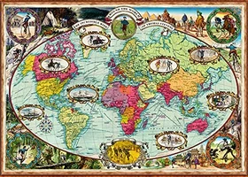 Ravensburger Puzzle Mit dem Fahrrad um die Welt