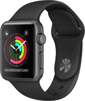 Apple Watch Series 1 Aluminium 38mm dunkelgrau mit Sportarmband schwarz