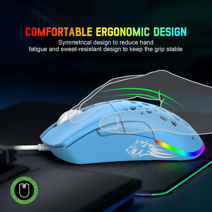Ziyou Lang D19 RGB Gaming Mouse blau, USB