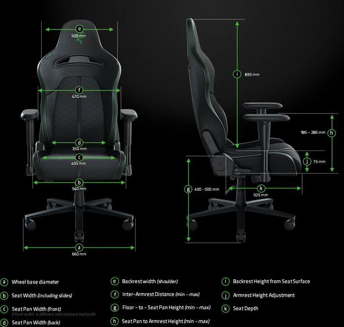 Razer Enki X Gamingstuhl, schwarz/grün