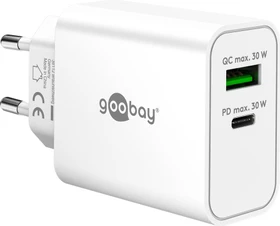 Wentronic Goobay USB-C PD GaN Dual-Schnellladegerät 30W weiß