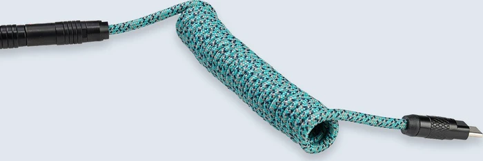 Wooting Premium Cable Set, USB-C/USB-A, Tastaturkabel (Spiral-Textilkabel), Cyber Teal