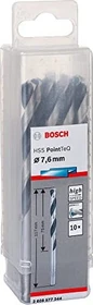 Bosch Professional HSS PointTeQ Spiralbohrer, 7.6x75x117mm, 10 Stück