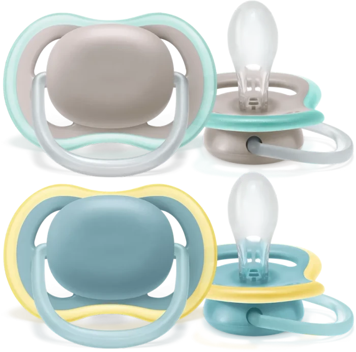 Philips Avent SCF349/01 Ultra Air Beruhigungsschnuller, 18+M, Silikon, blau/grau, 2 Stück