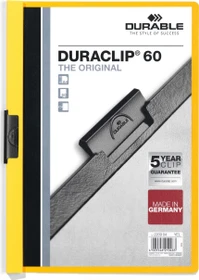 Durable Duraclip 60 Klemmmappe, A4, gelb/transparent