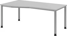 Hammerbacher Ergonomic Plus H-Serie VHS18/5/S Schreibtisch 180x100cm grau/silber