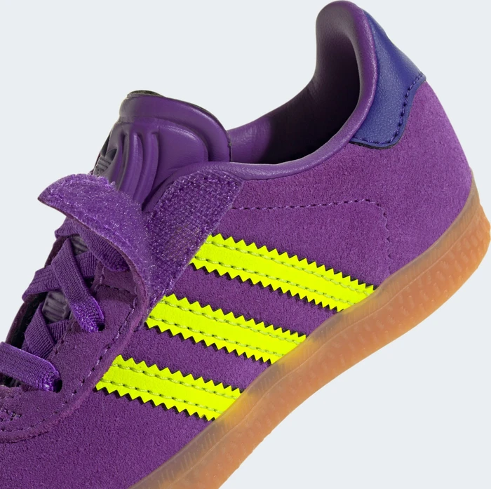 adidas Gazelle Comfort Closure Elastic Laces active purple/solar yellow/collegiate purple (Junior)