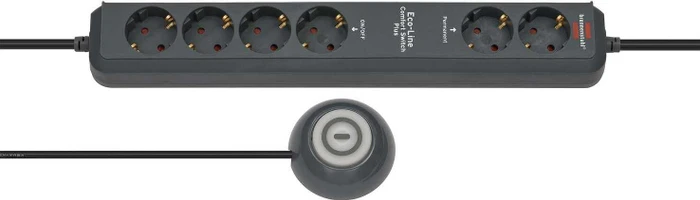 Brennenstuhl Eco-Line Comfort, 6-fach, 1.5m, anthrazit
