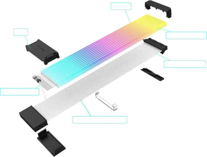 Lian Li Strimer Wireless 16-12, 12V-2x6 PCIe Verlängerungskabel, 12 Lichtleiter, RGB beleuchtet