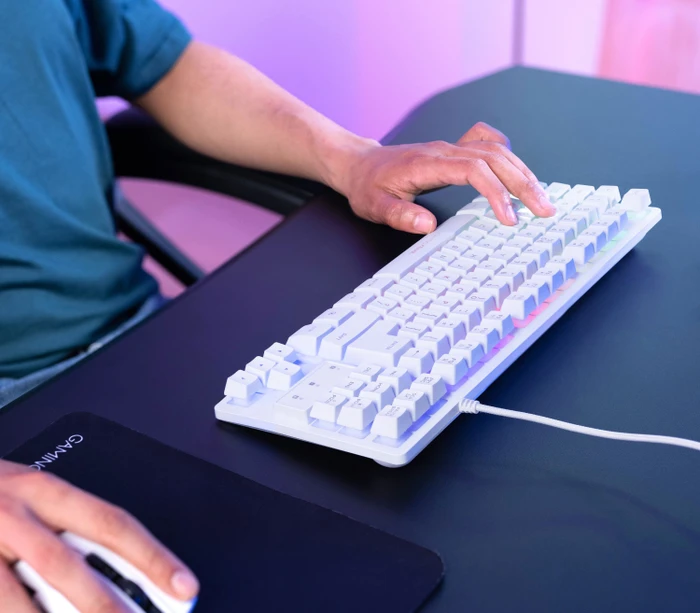 Trust Gaming GXT 833W Thado TKL, weiß, LEDs RGB, USB, DE