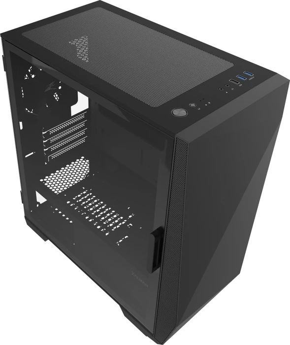 Zalman Z1 Iceberg_Black, schwarz, Glasfenster