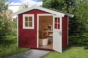 Weka 123 301x235cm Gerätehaus schwedenrot