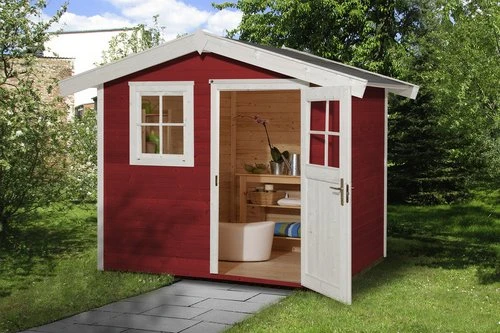 Weka 123 301x235cm Gerätehaus schwedenrot