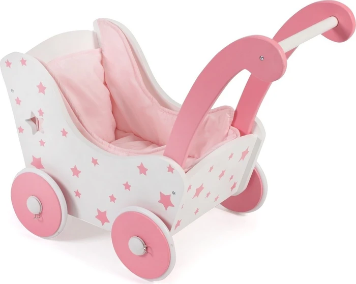 Bayer Chic 2000 Holz Puppenwagen Stars pink