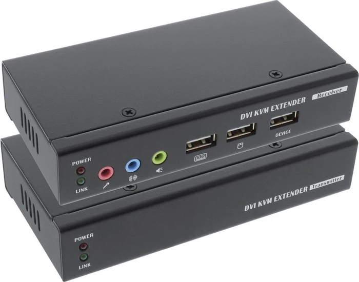 InLine DVI/USB/Audio KVM Extender, Verlängerung über UTP, bis 50m