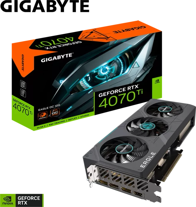 GIGABYTE GeForce RTX 4070 Ti Eagle OC 12G (Rev. 2.0), 12GB GDDR6X, HDMI, 3x DP