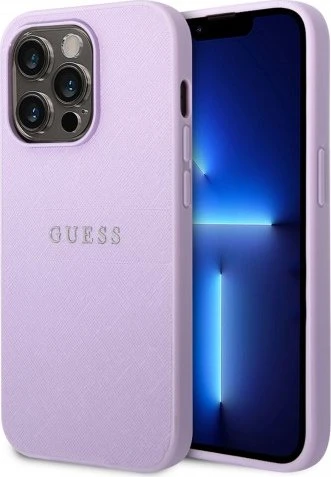 Guess Hard Cover Saffiano Strap für Apple iPhone 14 Pro Max schwarz