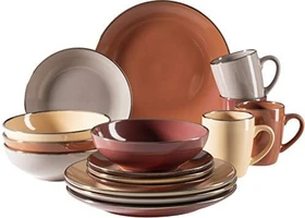 Mäser Mettalic Rim Kombiservice terracotta, 16-tlg.