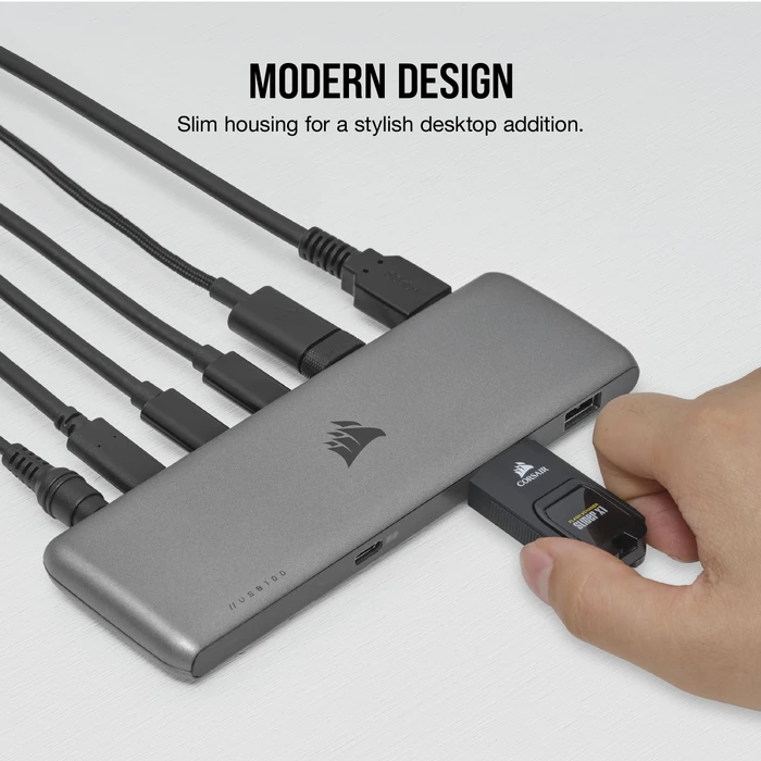 Corsair USB100 7-Port USB-C/USB-A Expansion Hub, USB-C 3.0 [Buchse]