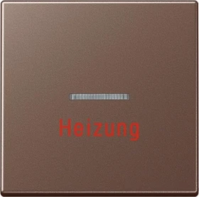 Jung Serie A Wippe mit Lichtleiter und Aufschrift Heizung, mokka