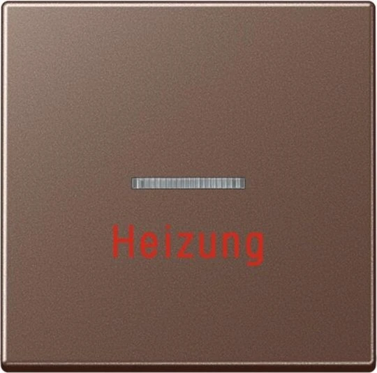 Jung Serie A Wippe mit Lichtleiter und Aufschrift Heizung, mokka