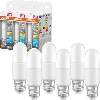 Osram Ledvance LED Star Stick 75 9W/827 E27 FR, 6 Stück