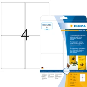 Herma Folienetiketten, 99.1x139mm, wetterfest, transparent, matt, 25 Blatt (100 Etiketten)