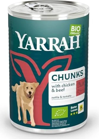Yarrah Organic Cat Food Chunks with Chicken and Beef, 405g