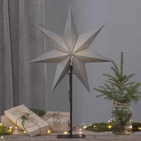 Star Trading Ozen Papierstern mit Ständer 80cm grau 1x E14