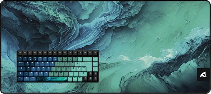 Sharkoon Skiller SGK50 S3 Design Bundle D4 - XXL Mousemat+Keycaps, Kunststoff (PBT) Double-Shot, blau/grün, 85 Tasten, ISO-DE