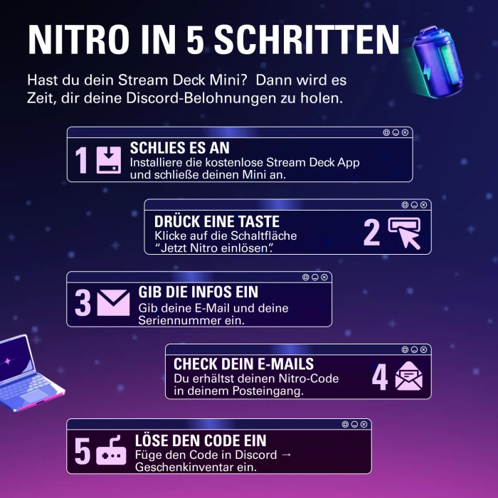 Elgato Stream Deck Mini Discord Edition, violett, USB-A