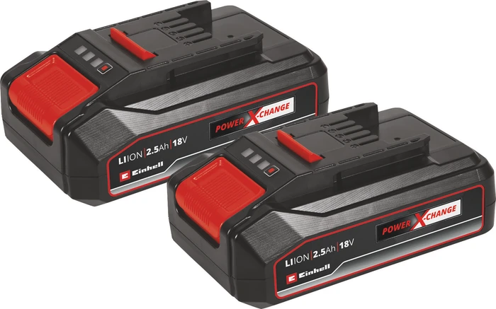 Einhell Power X-Change Werkzeug-Akku 18V, 2.5Ah, Li-Ionen, 2 Akkus [5.0Ah] [90Wh]