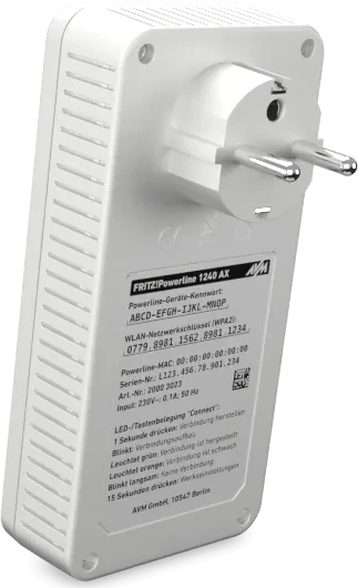 FRITZ! FRITZ!Powerline 1240 AX WLAN Set, Powerline/WLAN-Access Point und Powerline-Adapter Set, 2er-Bundle