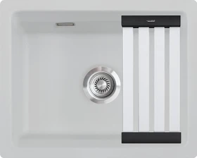 systemceram Kara 57 F/o Einbau Becken mittig mit Ablauffernbedienung alu