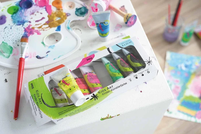 Kreul Kids Art Bastelfarbe, 8 Farben, 20ml, 8er-Set