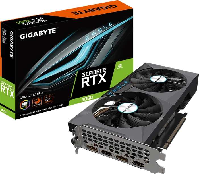 GIGABYTE GeForce RTX 3060 Eagle OC 12G (Rev. 1.0), 12GB GDDR6, 2x HDMI, 2x DP
