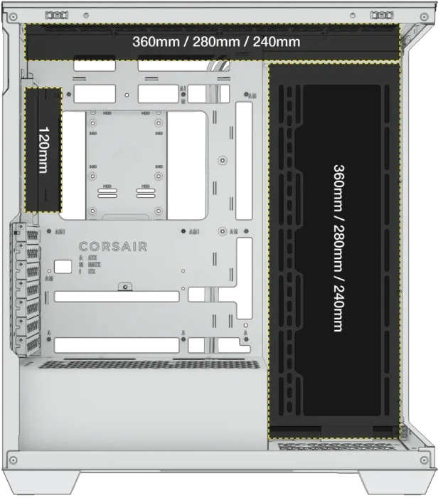 Corsair 3500X, schwarz, Glasfenster
